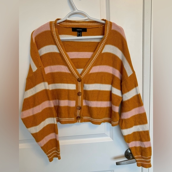 Yellow Striped Cardigan from Forever 21 - Picture 1 of 3